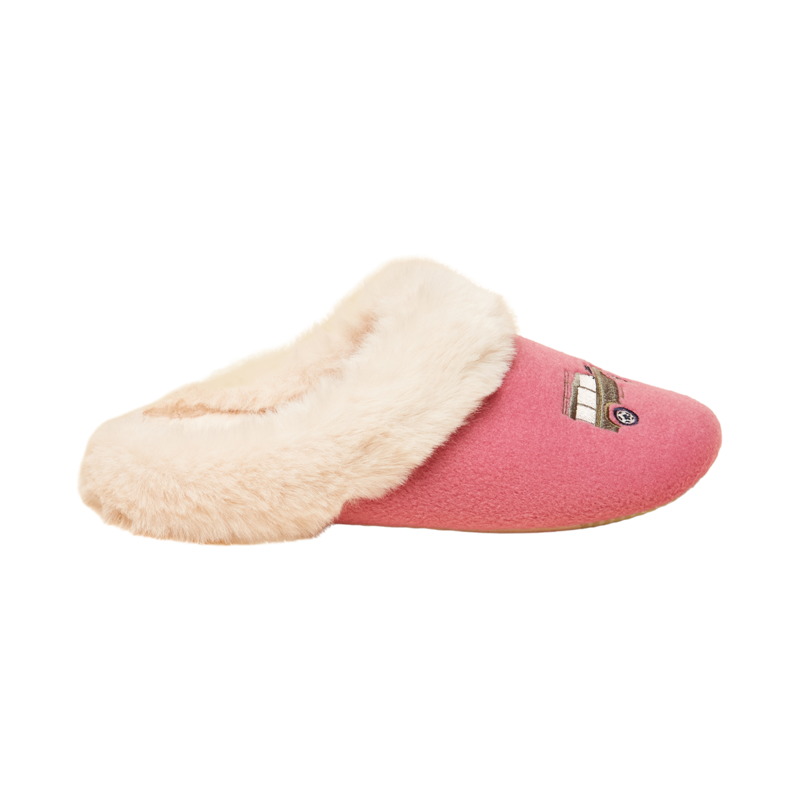 Joules Ladies Slippet Luxe Artwork Slippers - Pink/Cream-4