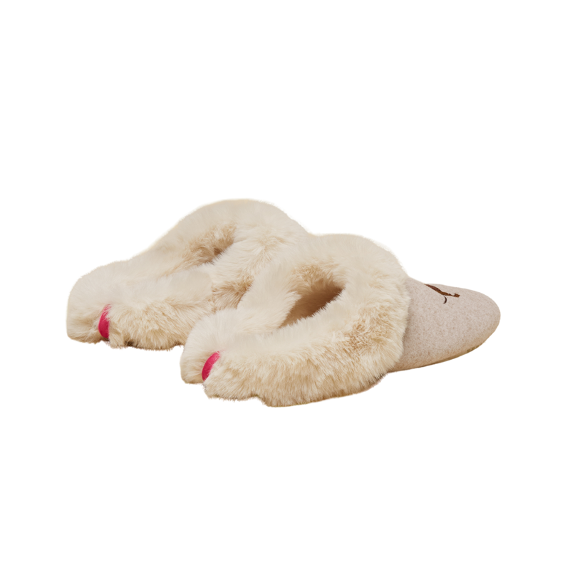 Joules Ladies Slippet Luxe Artwork Slippers - Oatmeal-2