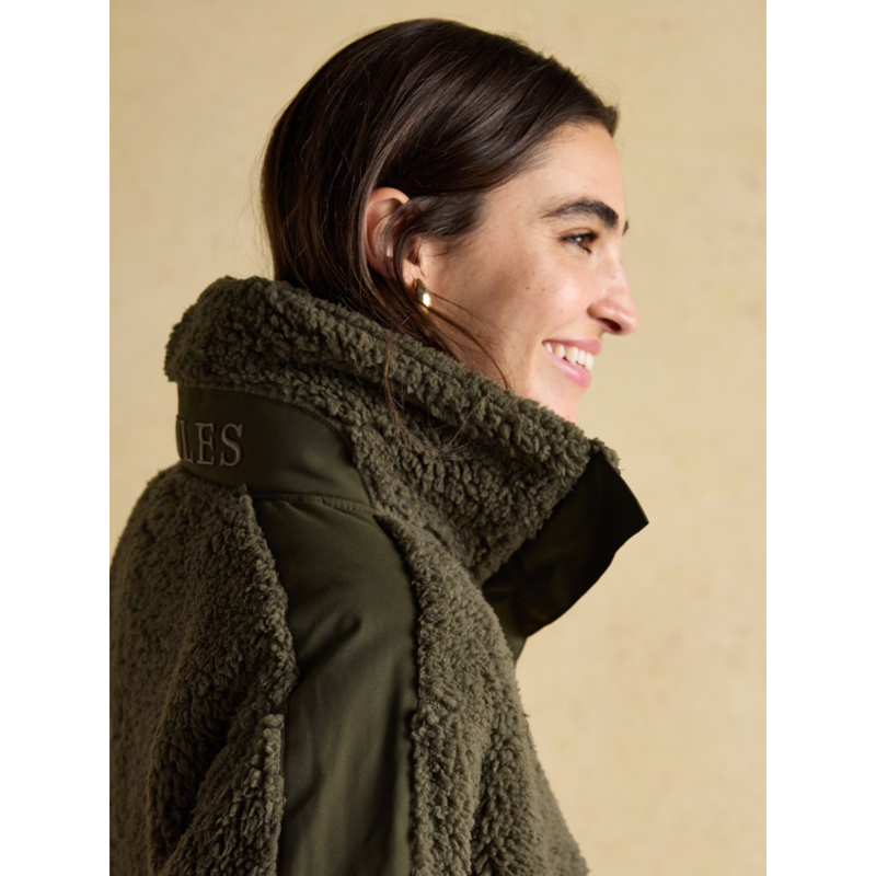 Joules Ladies Tilly Quarter Zip Fleece - Khaki Green-4