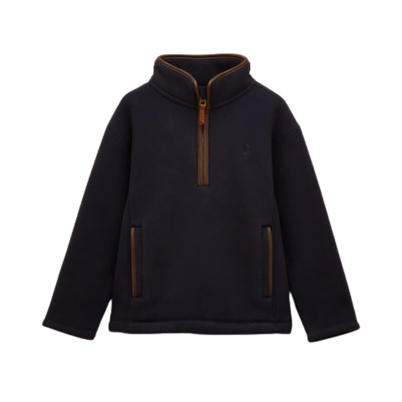 Joules Boys' Heritage Fleece Quarter Zip  - Navy Blue