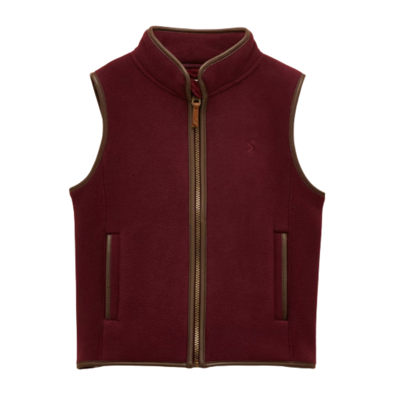 Joules Boys' Heritage Fleece Gilet - Burgundy 