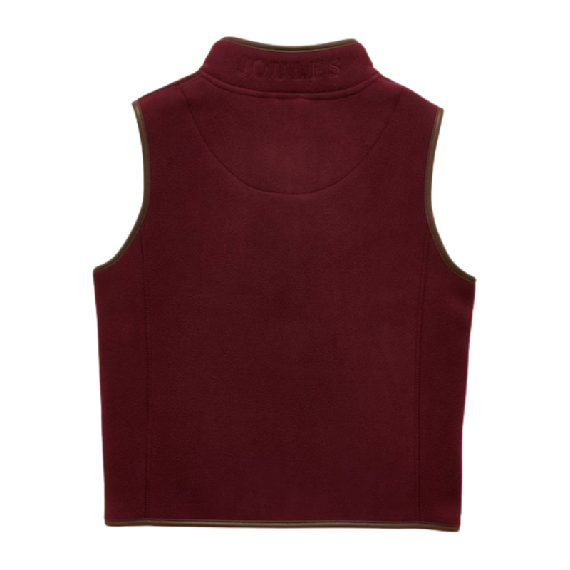 Joules Boys' Heritage Fleece Gilet - Burgundy -1