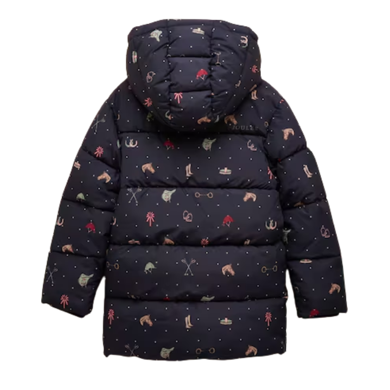 Joules Girls' Emmeline Showerproof Padded Coat - Navy Horse-1