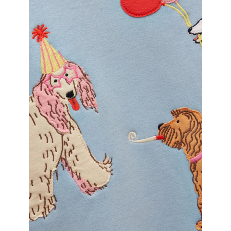 Joules Girls' Mackenzie Embroidered Artwork Sweatshirt - Blue-3