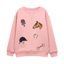 Joules Girls' Mackenzie Embroidered Artwork Sweatshirt - Pink