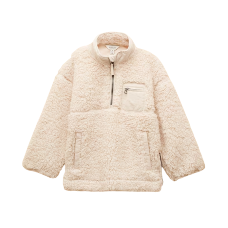 Joules Girls' Tilly Quarter Zip Fleece - Cream