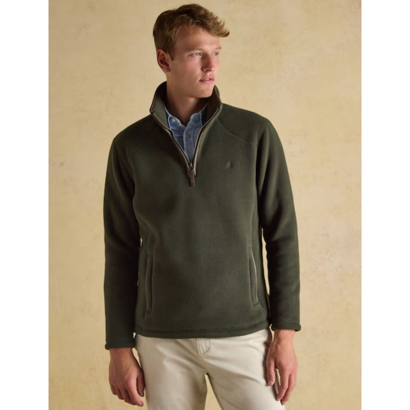 Joules Men's Heritage Quarter Zip Fleece - Dark Green-1
