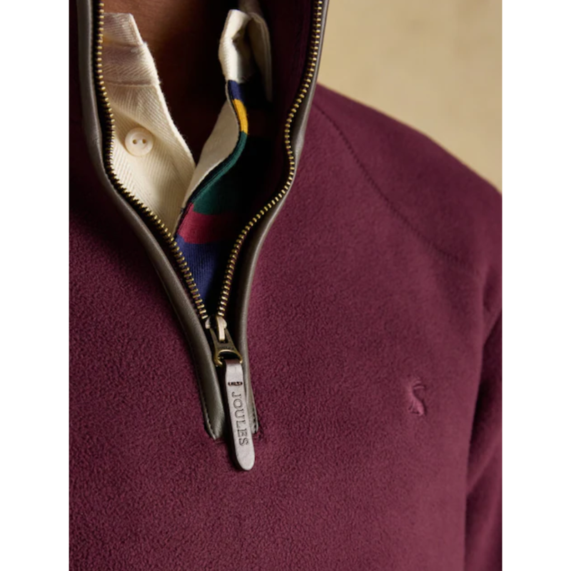 Joules Men's Heritage Quarter Zip Fleece - Burgundy-3