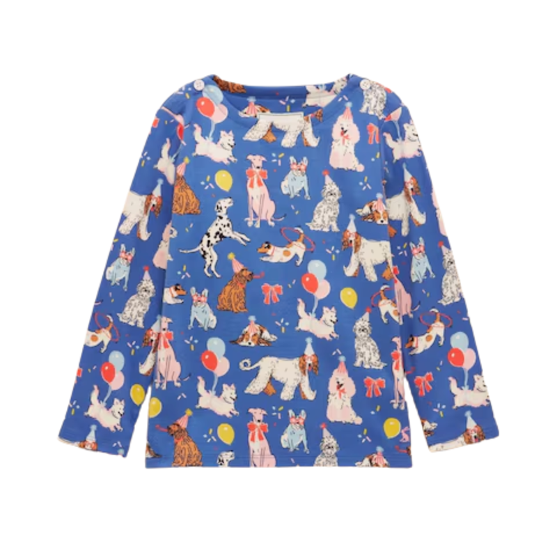 Joules Girls' Harbour Top - Navy Dogs