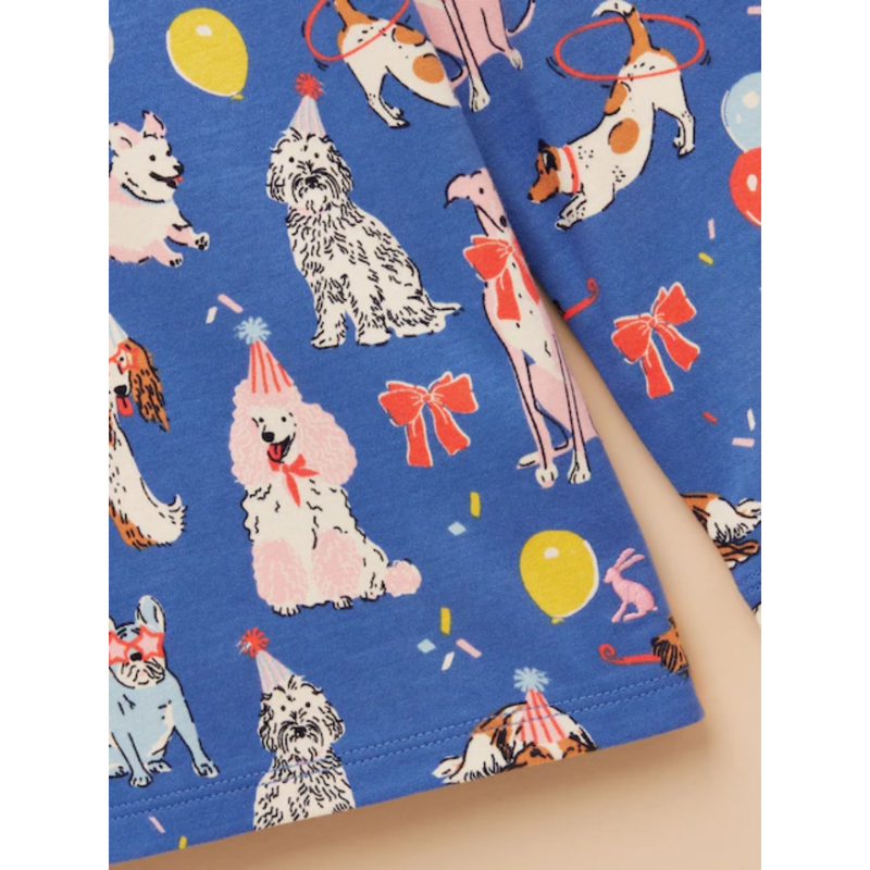 Joules Girls' Harbour Top - Navy Dogs-2