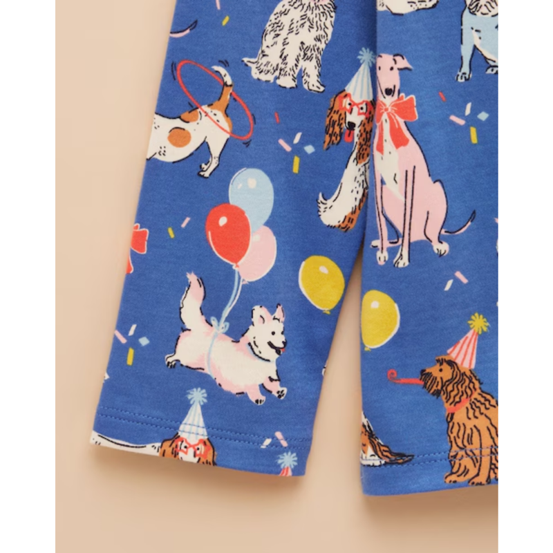 Joules Girls' Harbour Top - Navy Dogs-3