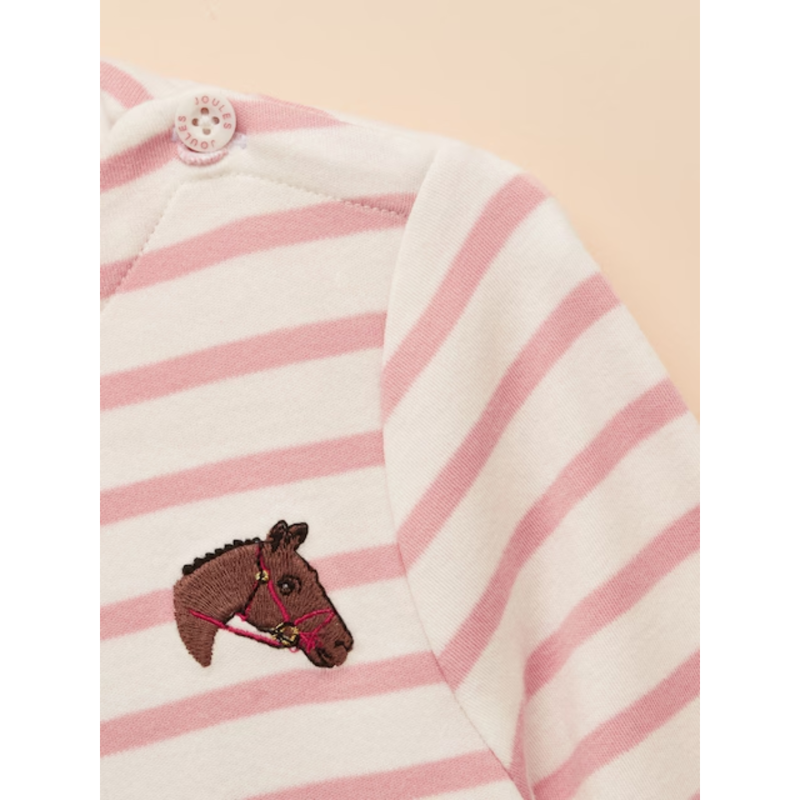 Joules Girls' Harbour Top - Pink/Cream Stripe-3