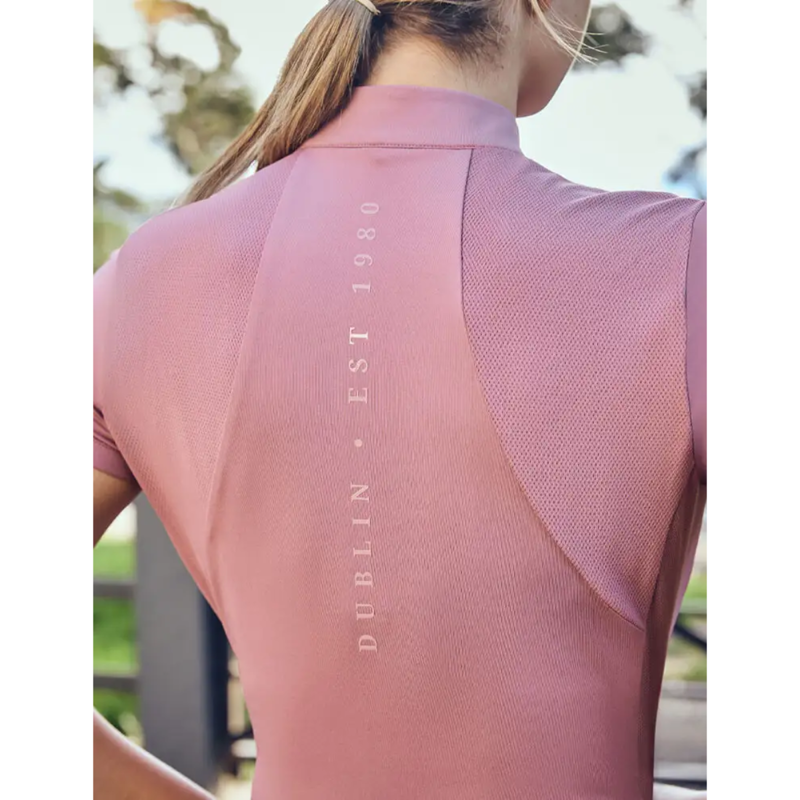 Dublin Ladies 1/4 Zip Breathable Short Sleeve Top - Dusty Rose-2