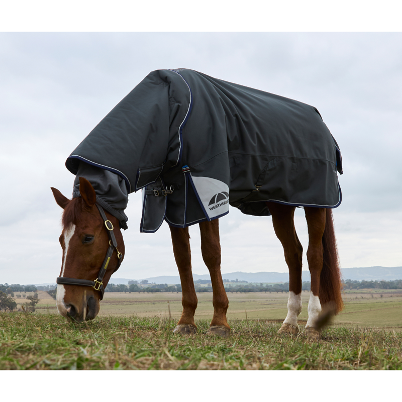 WeatherBeeta ComfiTec Ultra Turnout Detach-A-Neck 220g Rug - Charcoal-2