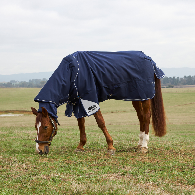 WeatherBeeta ComfiTec Ultra Turnout Detach-A-Neck 220g Rug - Navy-1