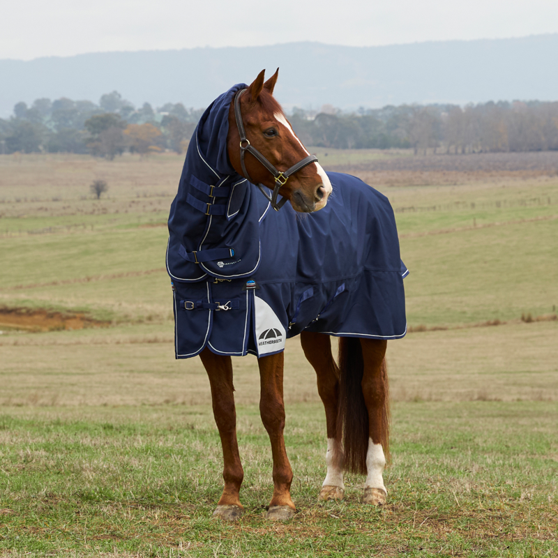 WeatherBeeta ComfiTec Ultra Turnout Detach-A-Neck 220g Rug - Navy-2