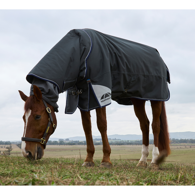 WeatherBeeta ComfiTec Ultra Turnout Detach-A-Neck 100g Rug  - Charcoal-2