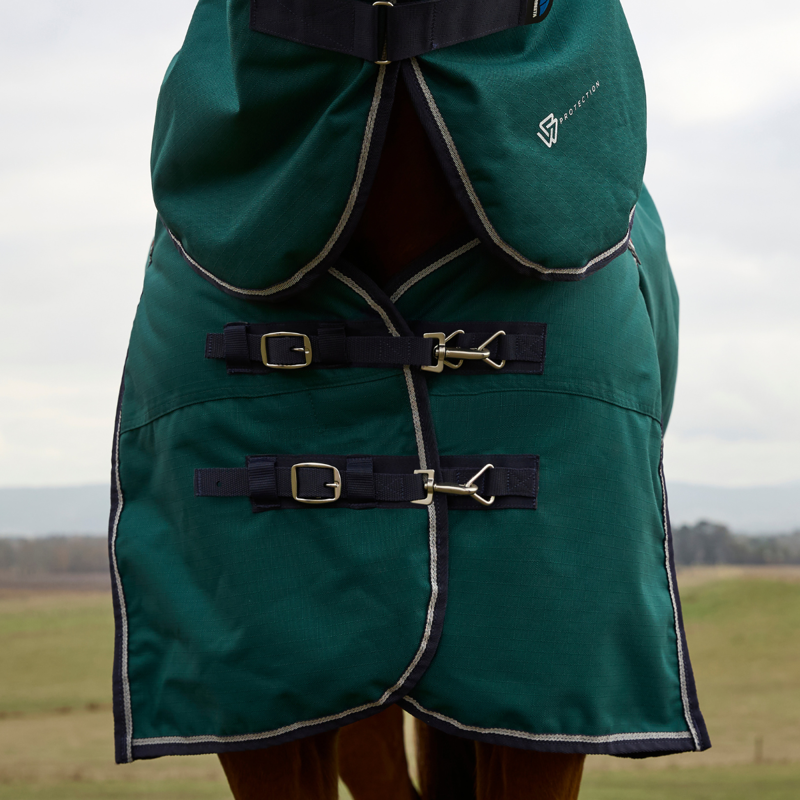 WeatherBeeta ComfiTec Plus Dynamic Turnout Detach-A-Neck 0g Rug - Forest Green/Navy-5