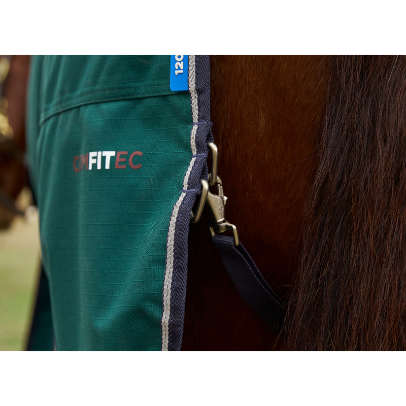WeatherBeeta ComfiTec Plus Dynamic Turnout Detach-A-Neck 220g Rug - Forest Green/Navy-5