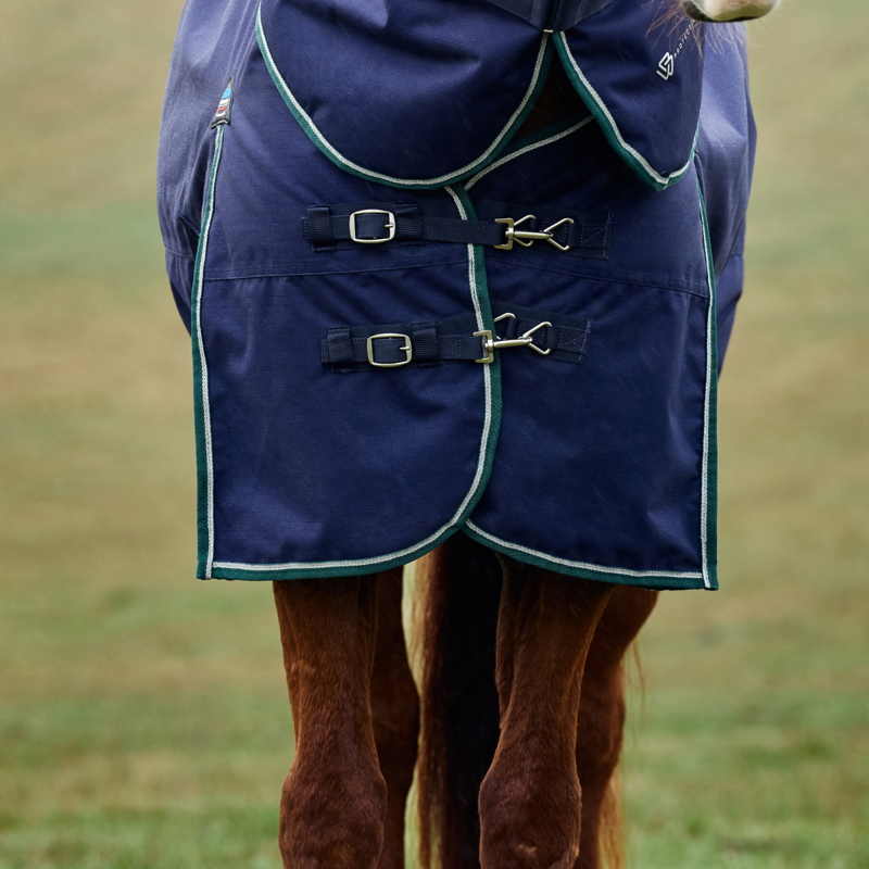 WeatherBeeta ComfiTec Plus Dynamic Turnout Detach-A-Neck 0g Rug - Navy/Forest Green-4