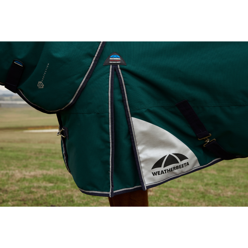 WeatherBeeta ComfiTec Plus Dynamic Turnout High Neck 100g Rug - Forest Green/Navy-4