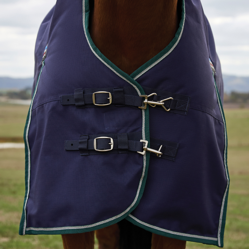 WeatherBeeta ComfiTec Plus Dynamic Turnout High Neck 100g Rug - Navy/Forest Green-3