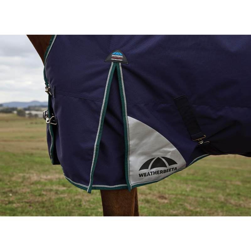 WeatherBeeta ComfiTec Plus Dynamic Turnout High Neck 220g Rug - Navy/Forest Green-6