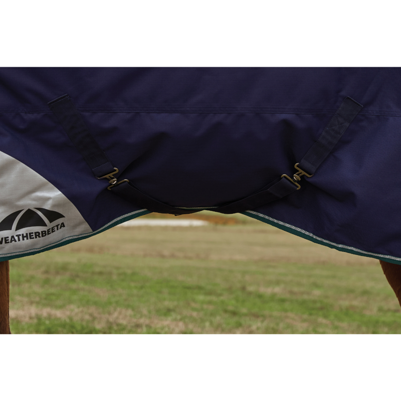 WeatherBeeta ComfiTec Plus Dynamic Turnout High Neck 100g Rug - Navy/Forest Green-7