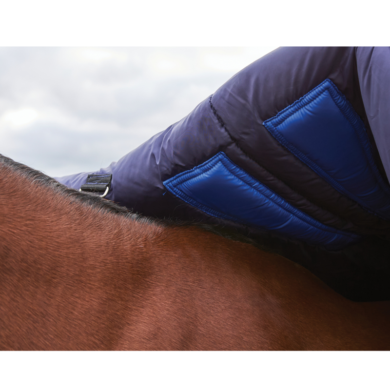 WeatherBeeta ComfiTec Plus Dynamic Turnout High Neck 100g Rug - Navy/Forest Green-5