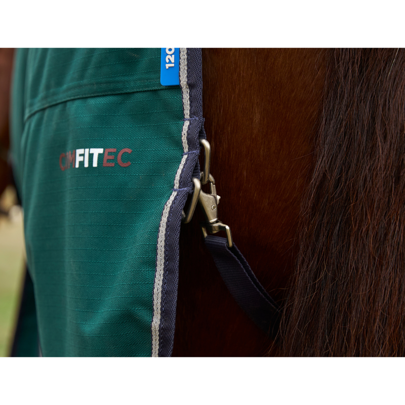 WeatherBeeta ComfiTec Plus Dynamic Turnout 100g Rug - Forest Green/Navy-7