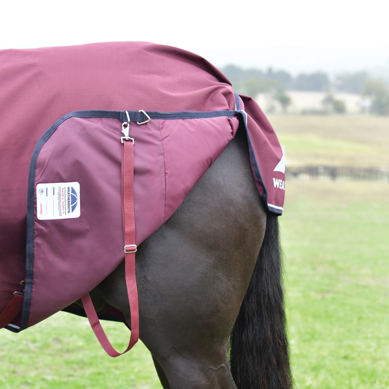 WeatherBeeta ComfiTec Essential Turnout Detach-A-Neck 50g Rug - Burgundy/Navy-8