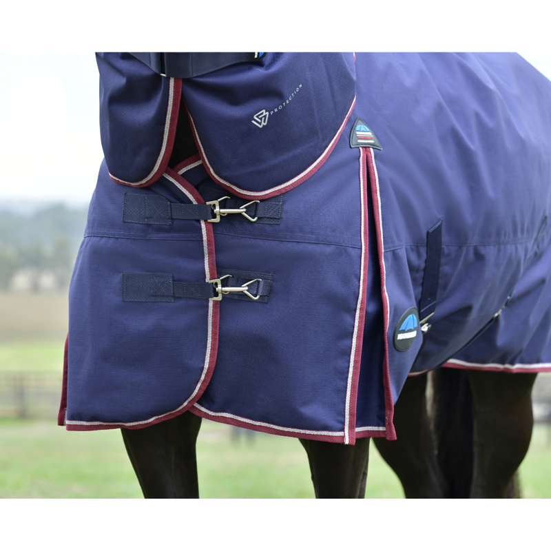 WeatherBeeta ComfiTec Essential Turnout Detach-A-Neck 50g Rug - Navy/Burgundy-5