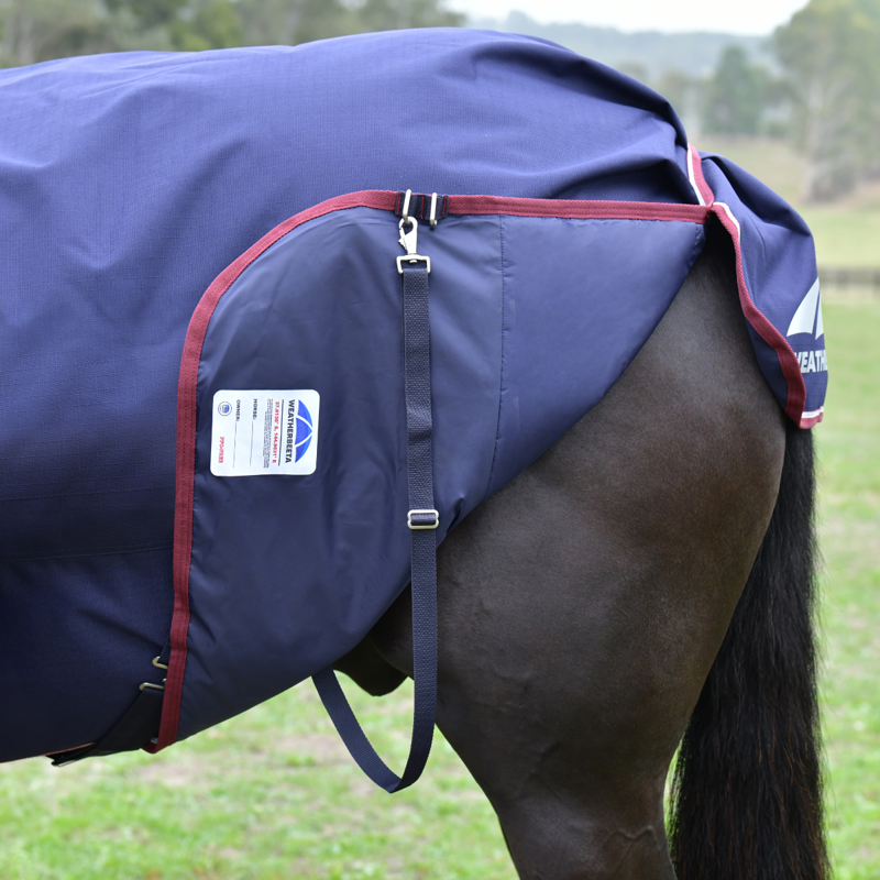 WeatherBeeta ComfiTec Essential Turnout Detach-A-Neck 50g Rug - Navy/Burgundy-8