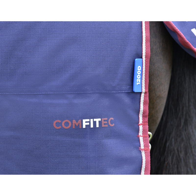WeatherBeeta ComfiTec Essential Turnout Detach-A-Neck 50g Rug - Navy/Burgundy-9