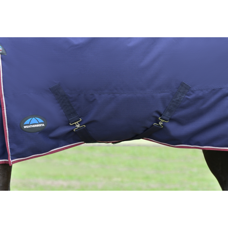 WeatherBeeta ComfiTec Essential Turnout Detach-A-Neck 50g Rug - Navy/Burgundy-6