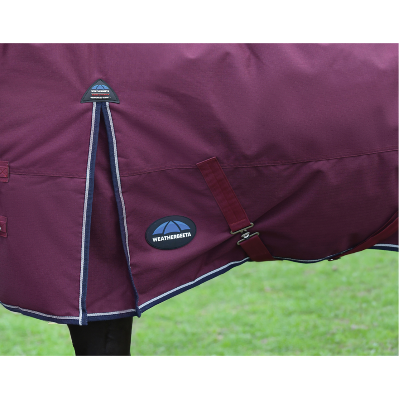 WeatherBeeta ComfiTec Essential Turnout 220g Rug - Burgundy/Navy-5