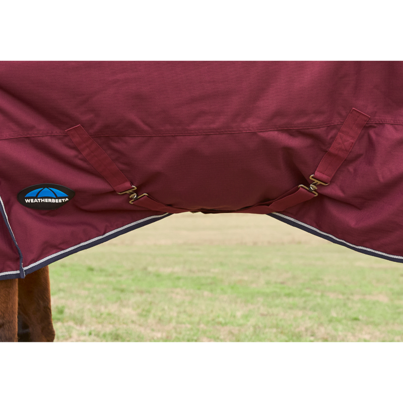 WeatherBeeta ComfiTec Prelim Turnout Combo 0g Rug - Burgundy/Navy-6