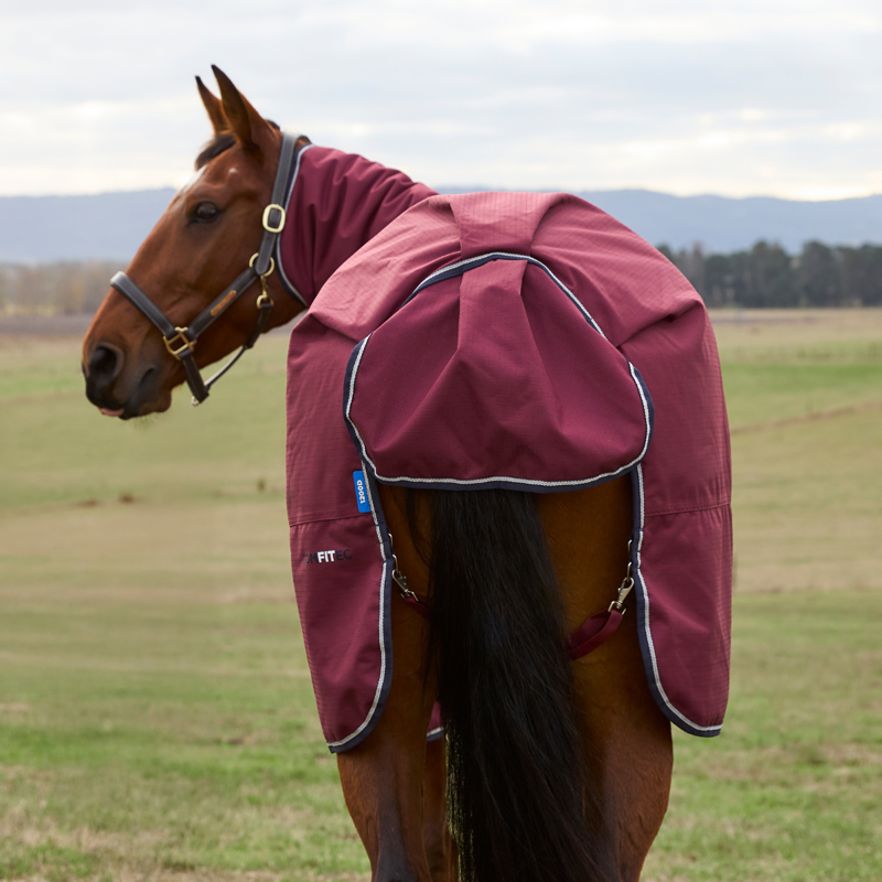 WeatherBeeta ComfiTec Prelim Turnout Combo 0g Rug - Burgundy/Navy-8