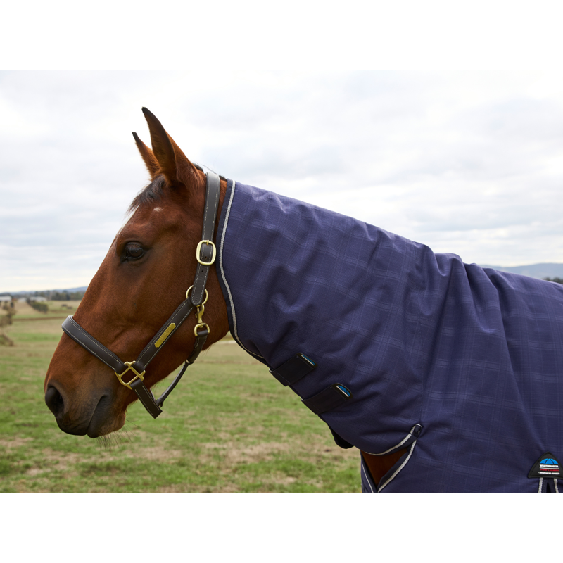 WeatherBeeta ComfiTec Prelim Turnout Combo 220g Rug - Navy Embossed Plaid-2