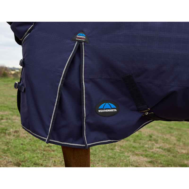WeatherBeeta ComfiTec Prelim Turnout Combo 220g Rug - Navy Embossed Plaid-5