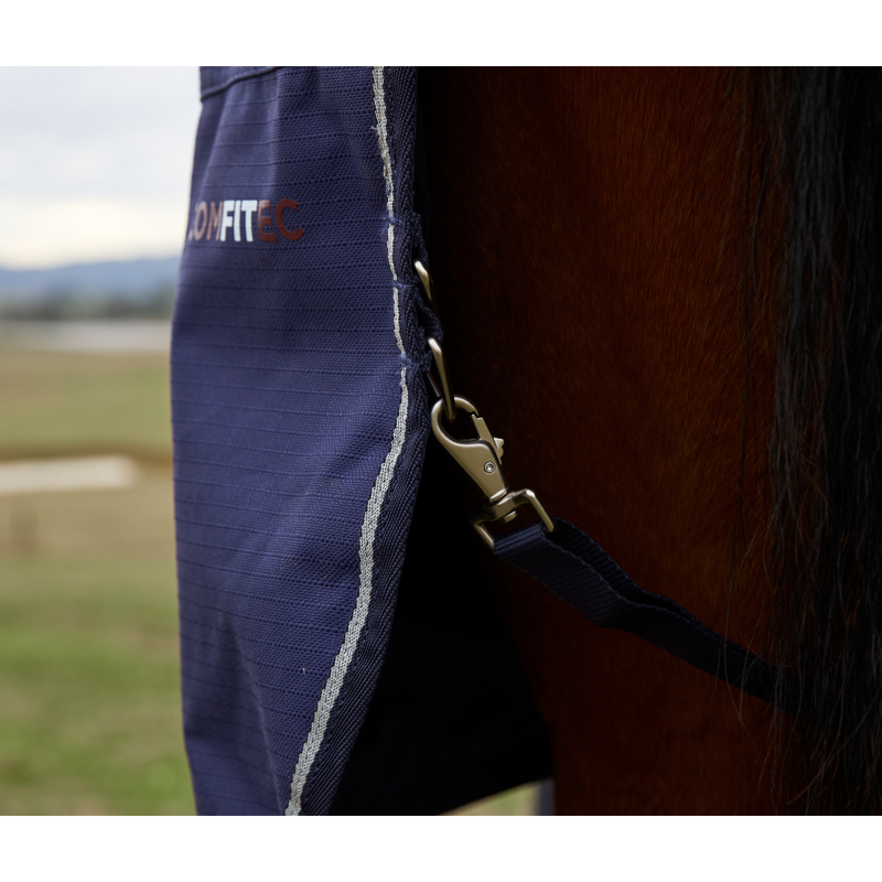 WeatherBeeta ComfiTec Prelim Turnout Combo 220g Rug - Navy Embossed Plaid-8