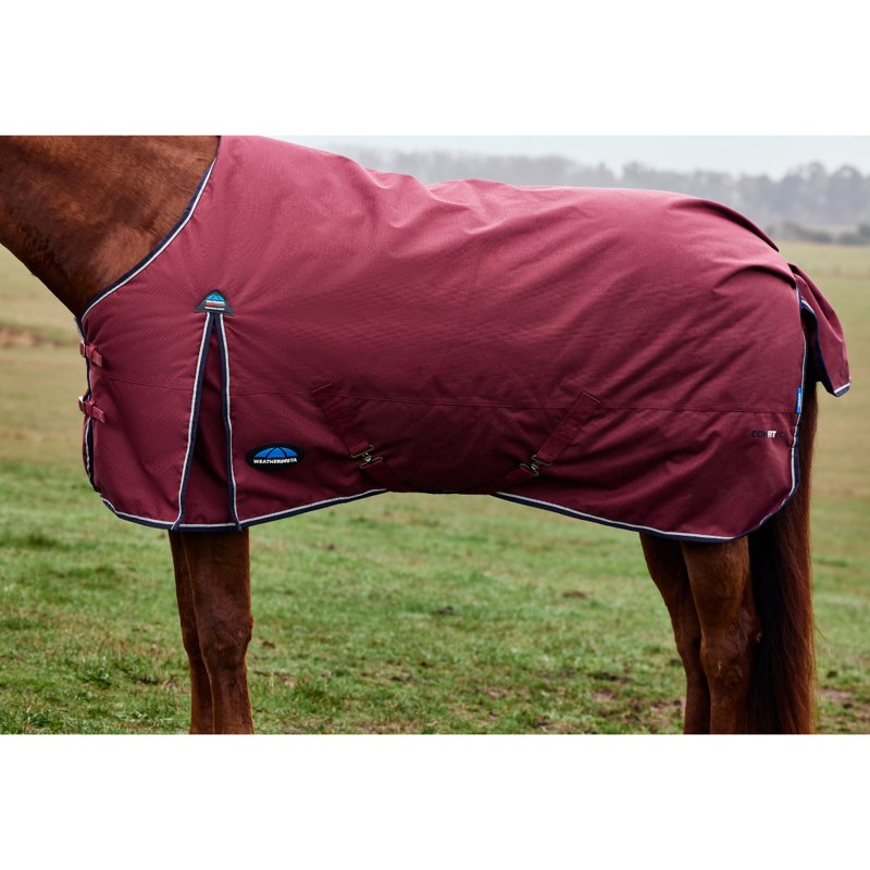 WeatherBeeta ComfiTec Prelim Turnout 220g Rug - Burgundy/Navy-4