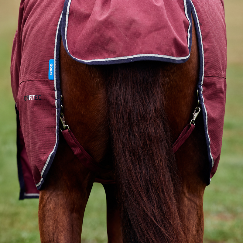 WeatherBeeta ComfiTec Prelim Turnout 220g Rug - Burgundy/Navy-5