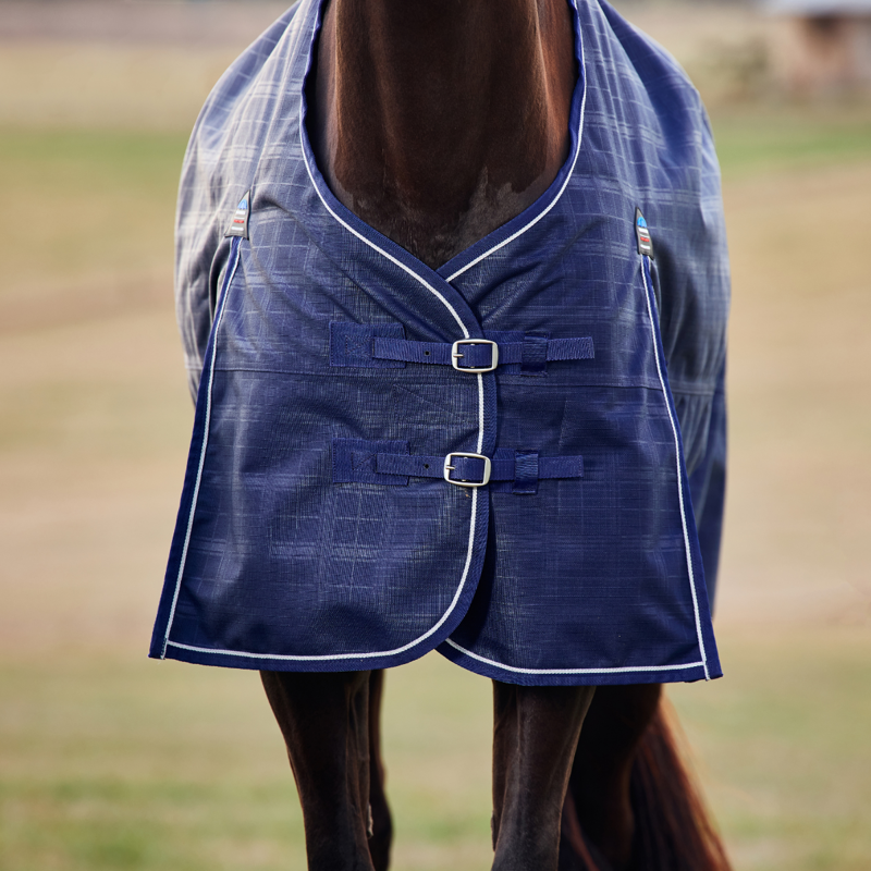 WeatherBeeta ComfiTec Prelim Turnout 220g Rug - Navy Embossed Plaid-3