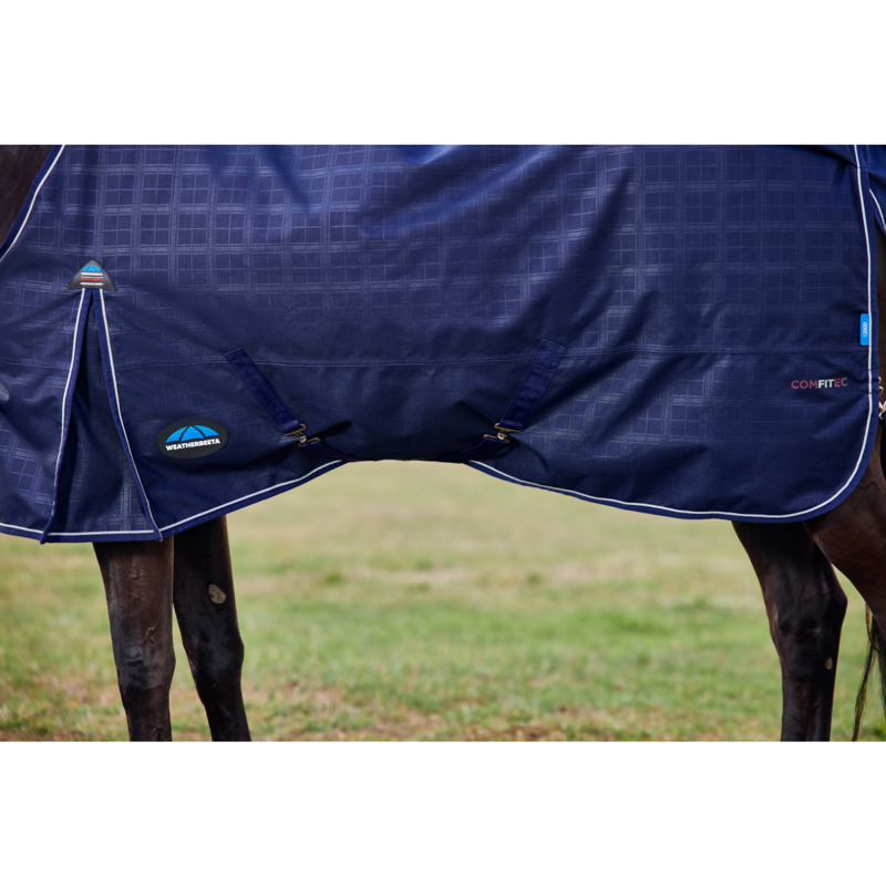 WeatherBeeta ComfiTec Prelim Turnout 220g Rug - Navy Embossed Plaid-6