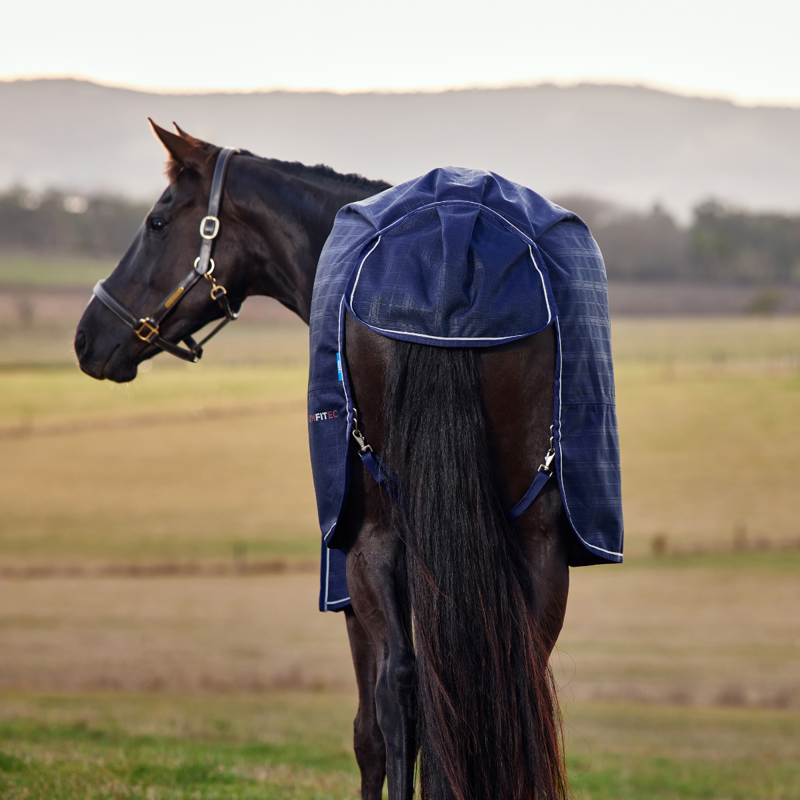 WeatherBeeta ComfiTec Prelim Turnout 220g Rug - Navy Embossed Plaid-7