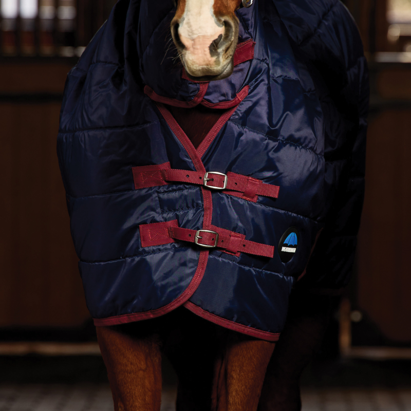 WeatherBeeta ComfiTec 210D Channel Quilt Stable Combo Neck 100g Rug - Navy/Burgundy-2