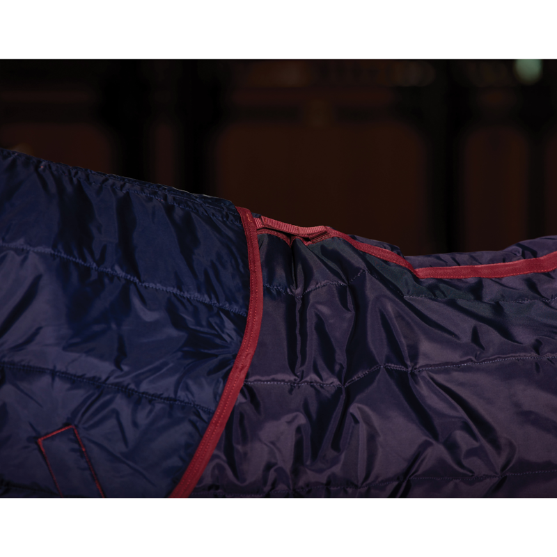 WeatherBeeta ComfiTec 210D Channel Quilt Stable Combo Neck 100g Rug - Navy/Burgundy-3
