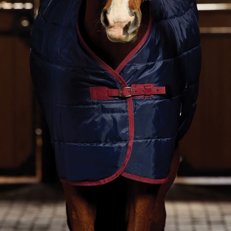 WeatherBeeta ComfiTec 210D Channel Quilt Stable Standard Neck 220g Rug - Navy/Burgundy-1