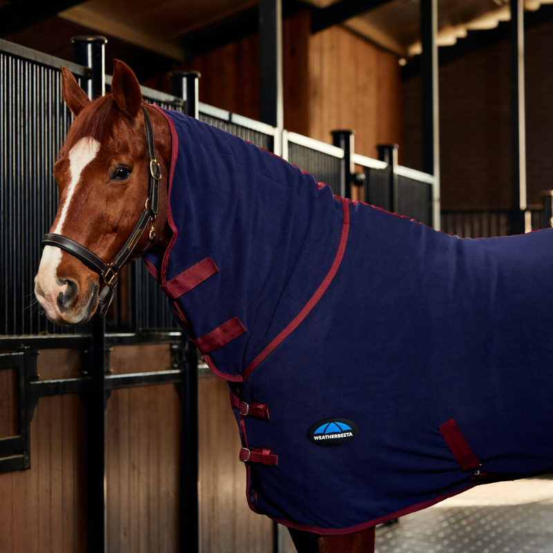 WeatherBeeta Anti-Static Fleece Cooler Combo Neck Rug - Navy/Burgundy-1